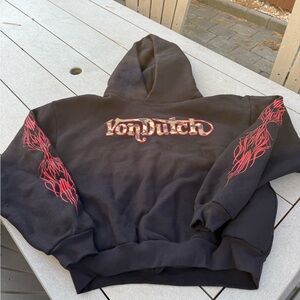 Von Dutch Black Hoodie with Red Accents Original made in USA